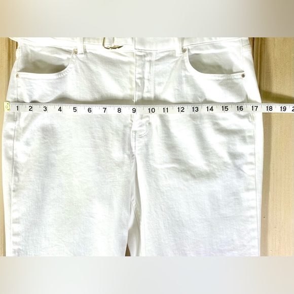 White House Black Market White Pants Wide Leg Sz 10P Zip Belt Office Career NWOT - Picture 9 of 13